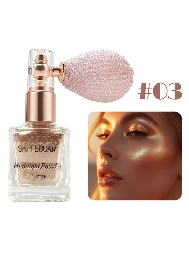 SAM SUGAR Highlight Powder Spray-Body Glitter Spray, Loose Laser Body Shimmer Powder Holographic Hair Spray Glitter Sparkle Highlighter Makeup Festival Rave Accessories for Clothes Hair Face Nail Art #03 - Image 2
